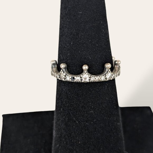 Pandora 925 Sparkling Crown Ring (sz 54/6.5) - Picture 8 of 11